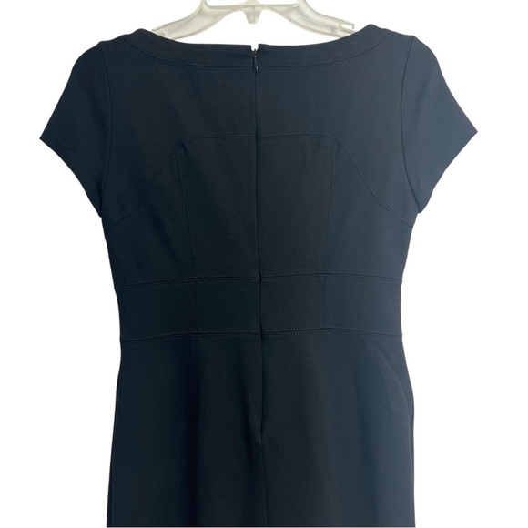 White House Black Market Womens Black Dress Sz 2 Silver Hardware 17” Back Zipper - Picture 4 of 12